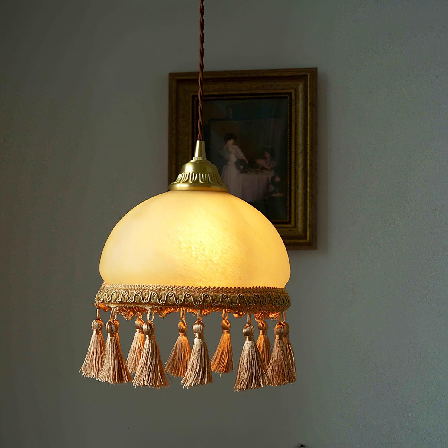 Fringe Tassels Brass Pendant Light