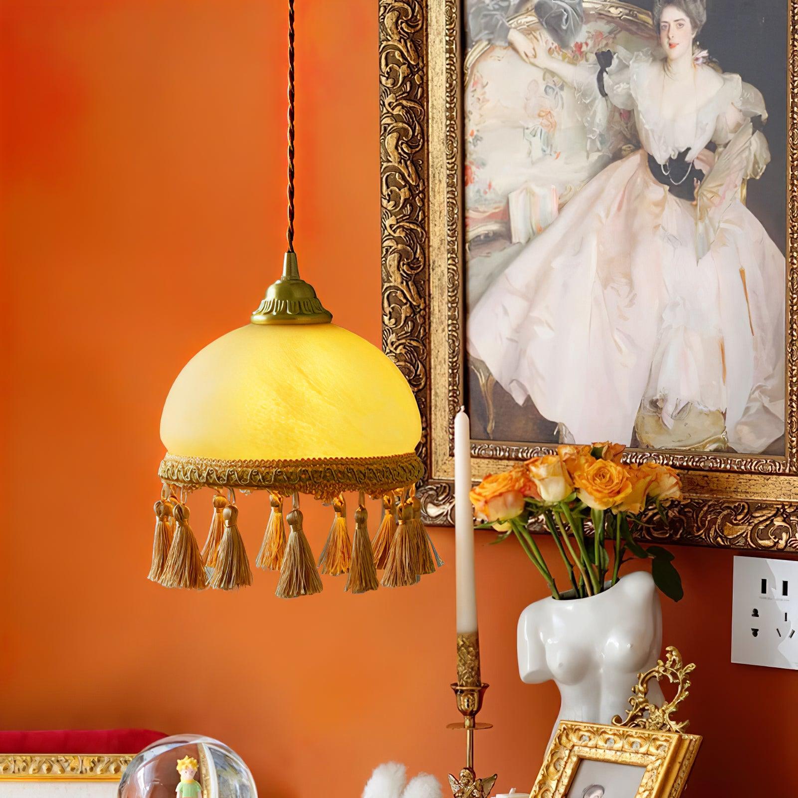 Fringe Tassels Brass Pendant Light
