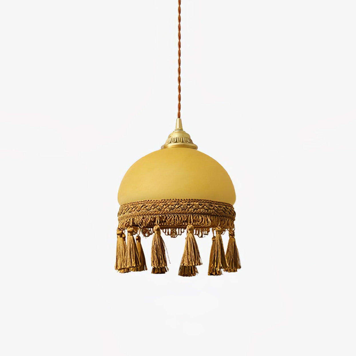Fringe Tassels Brass Pendant Light