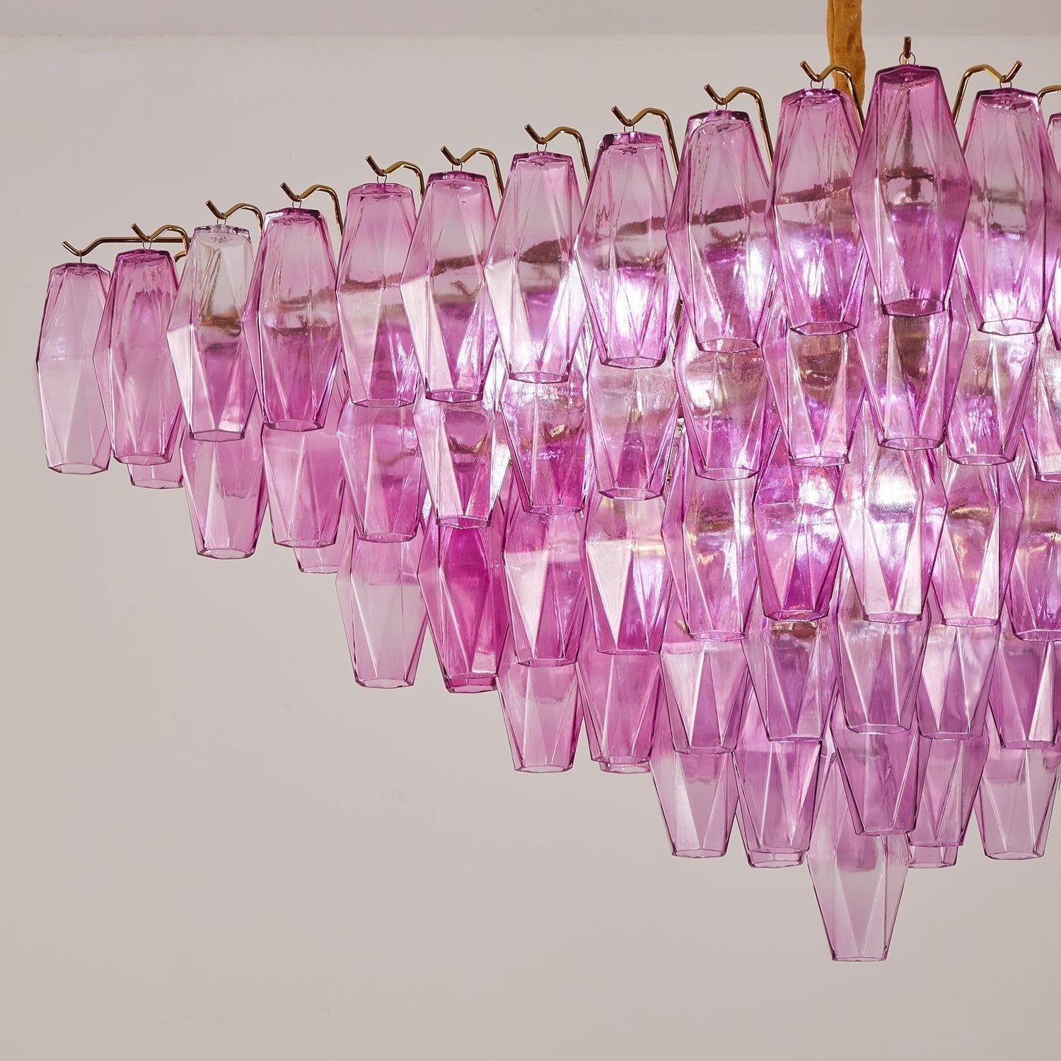 Miroian Chandelier Fuchsia Prism Inverted Pyramid