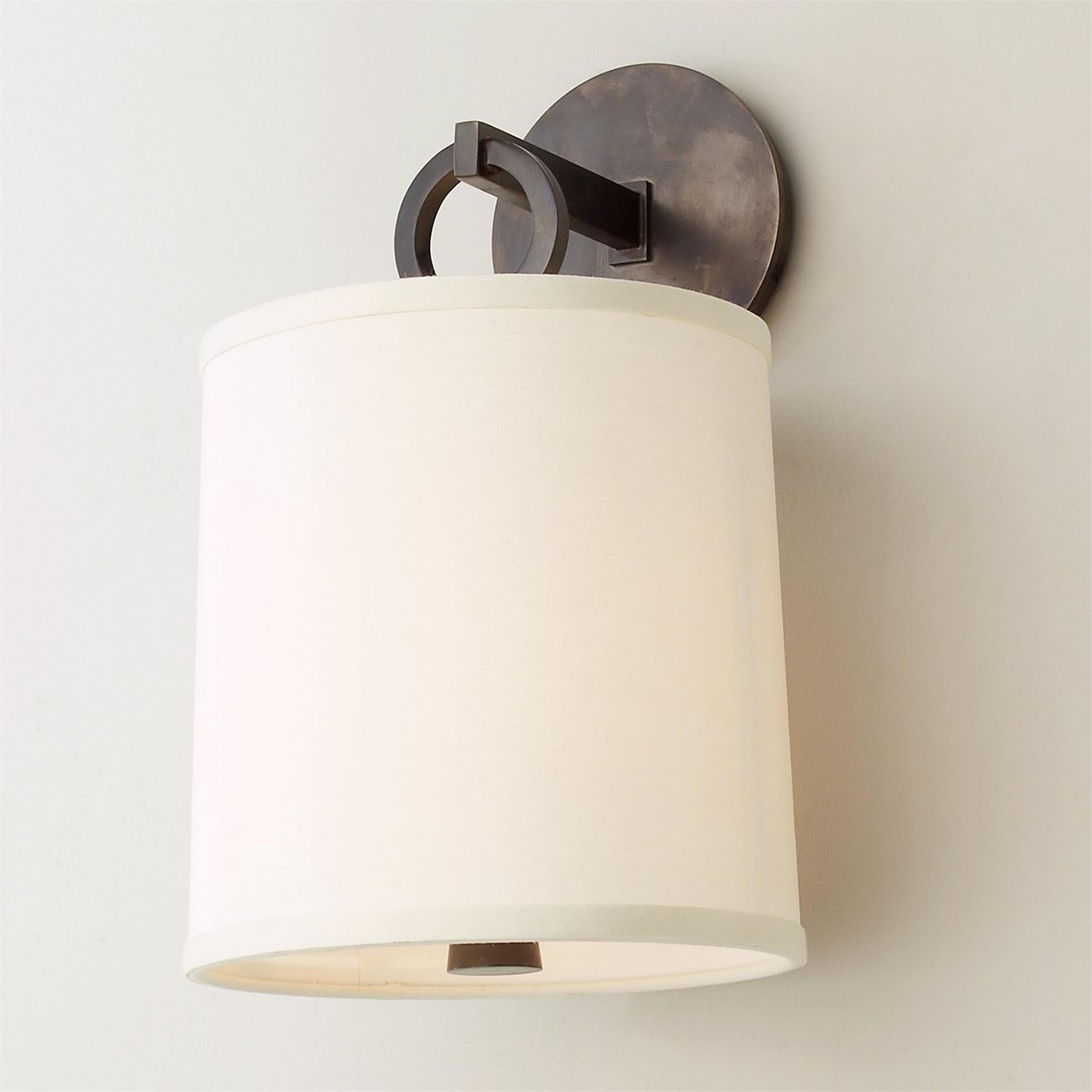 Emile Cylindrical Fabric Shade Wall Lamp Farmhouse