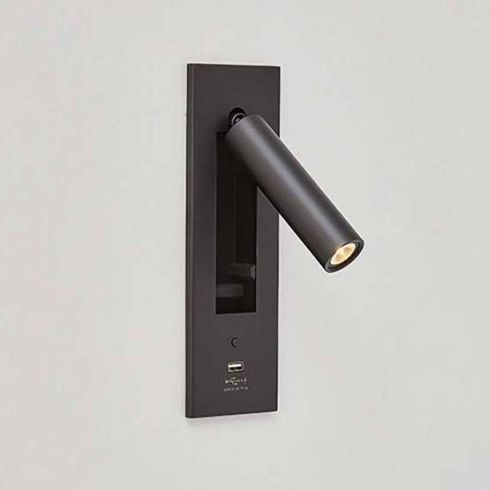 Sothis Modern Minimalist Bedside USB Black Wall Light