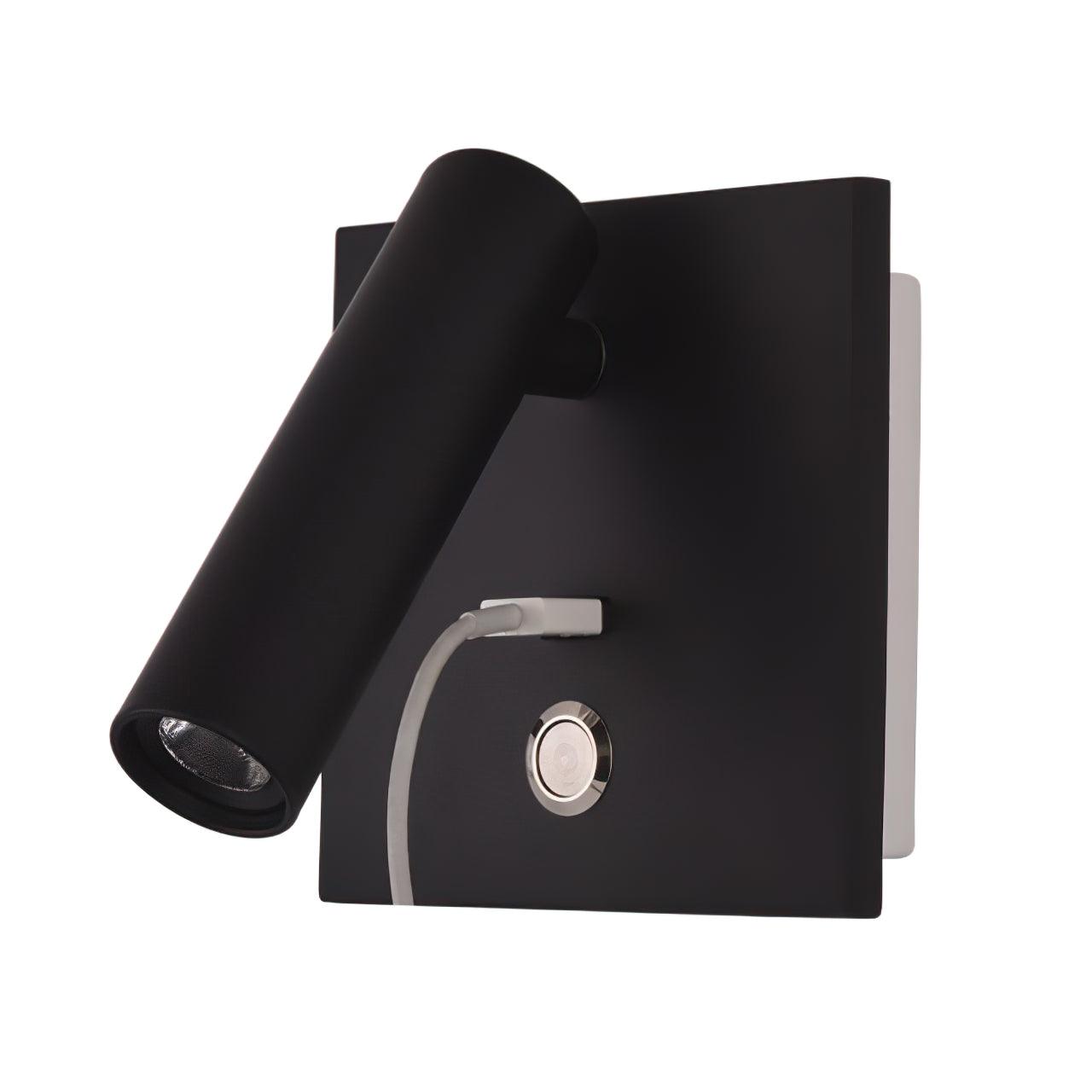 Sothis Modern Minimalist Bedside USB Black Wall Light