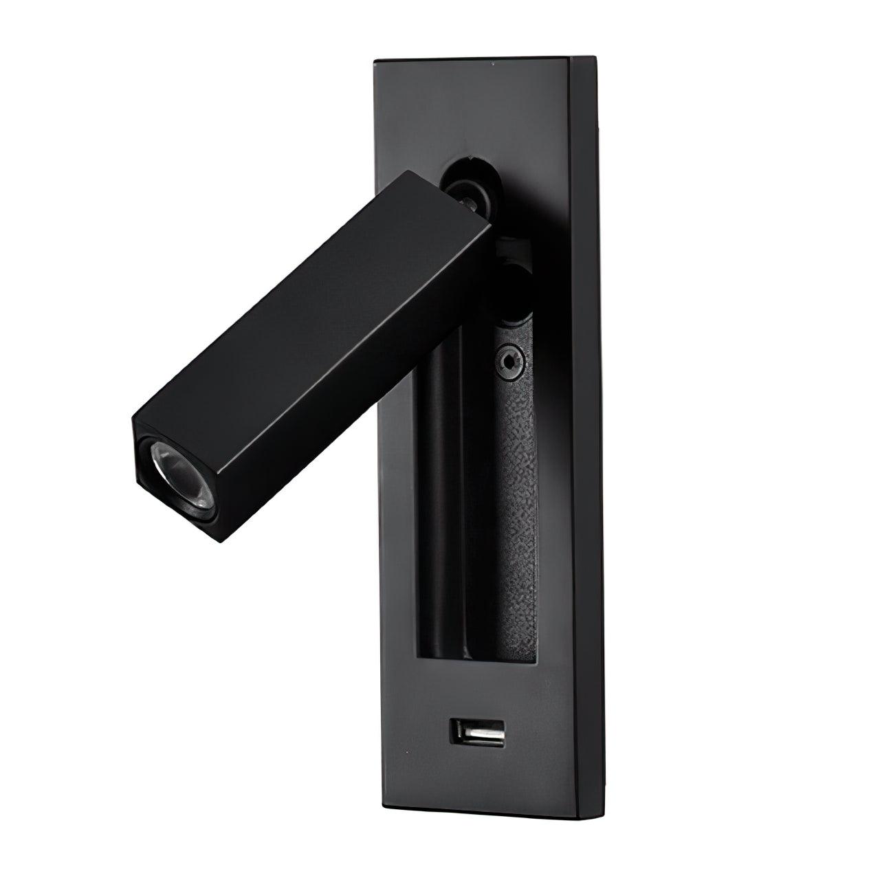 Sothis Modern Minimalist Bedside USB Black Wall Light