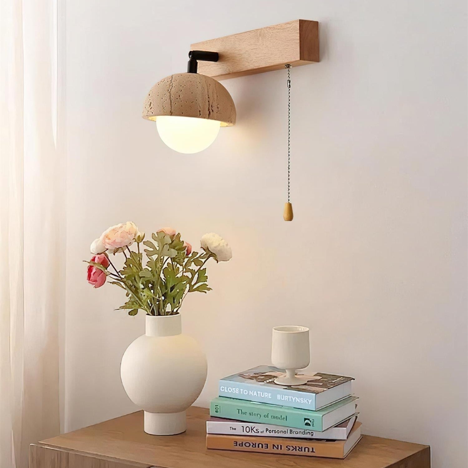 Gevon Travertine Wall Lamp - Neutral Decor