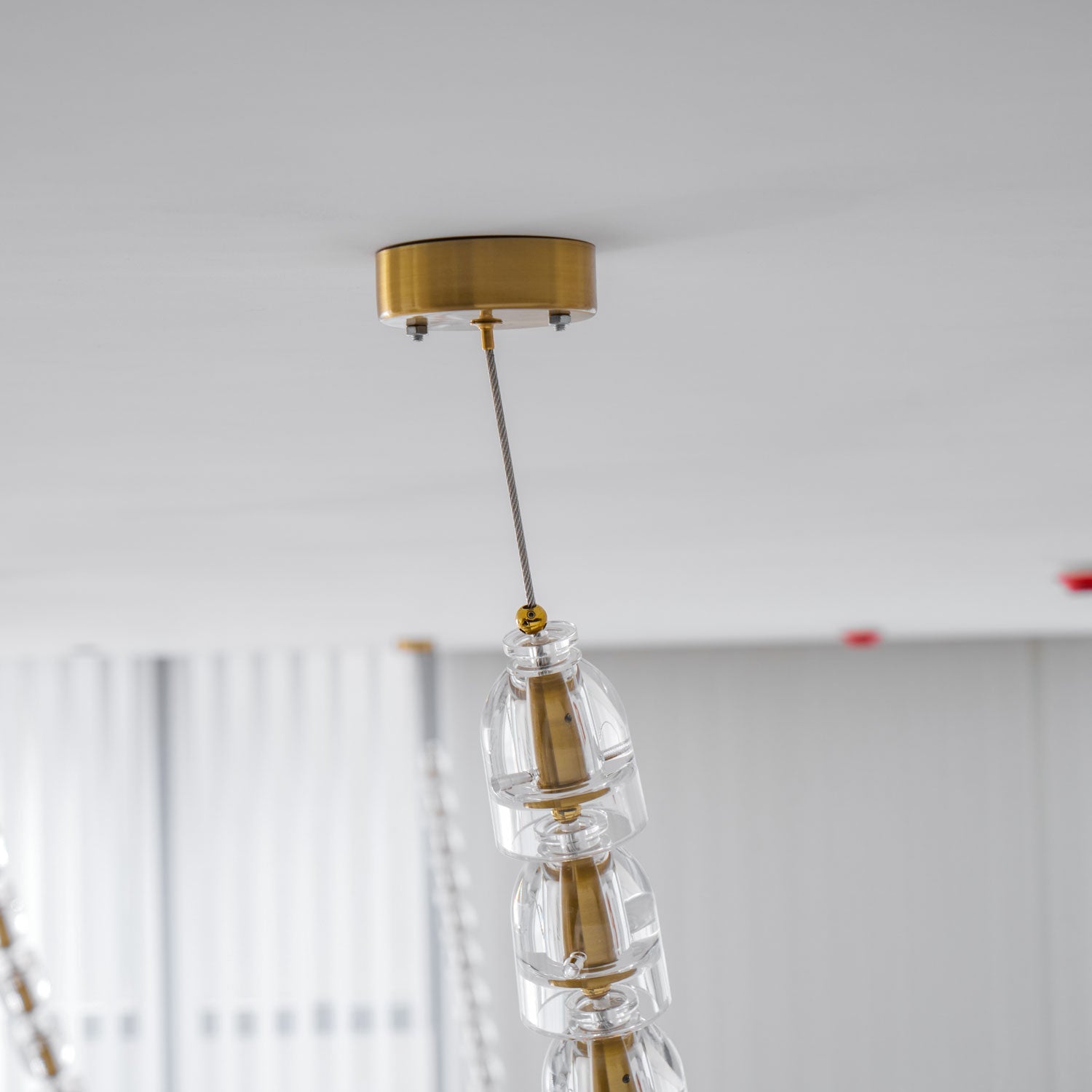 Elyisaine Chandelier Crystal Gold LED 3-Line