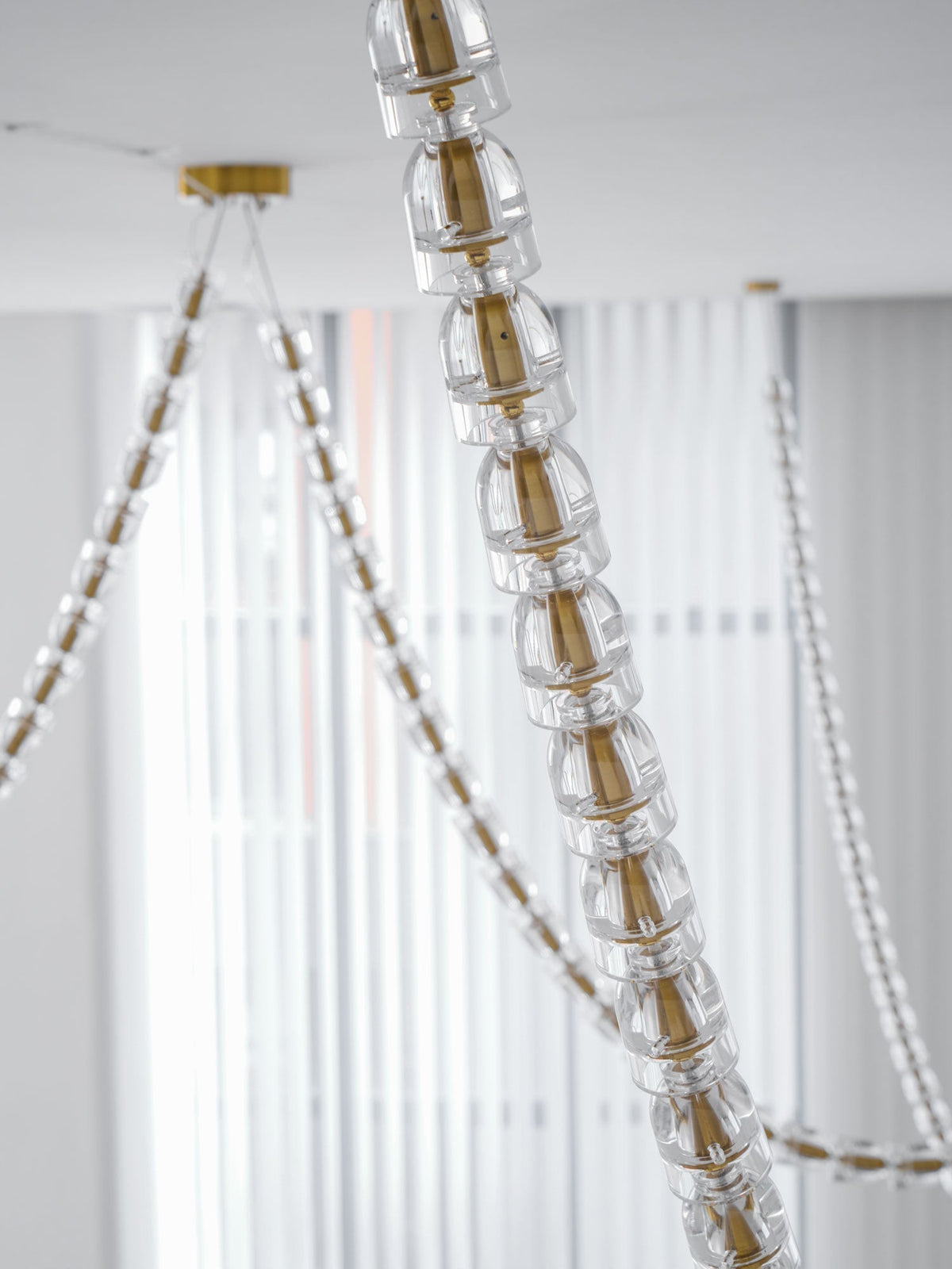 Elyisaine Chandelier Crystal Gold LED 3-Line