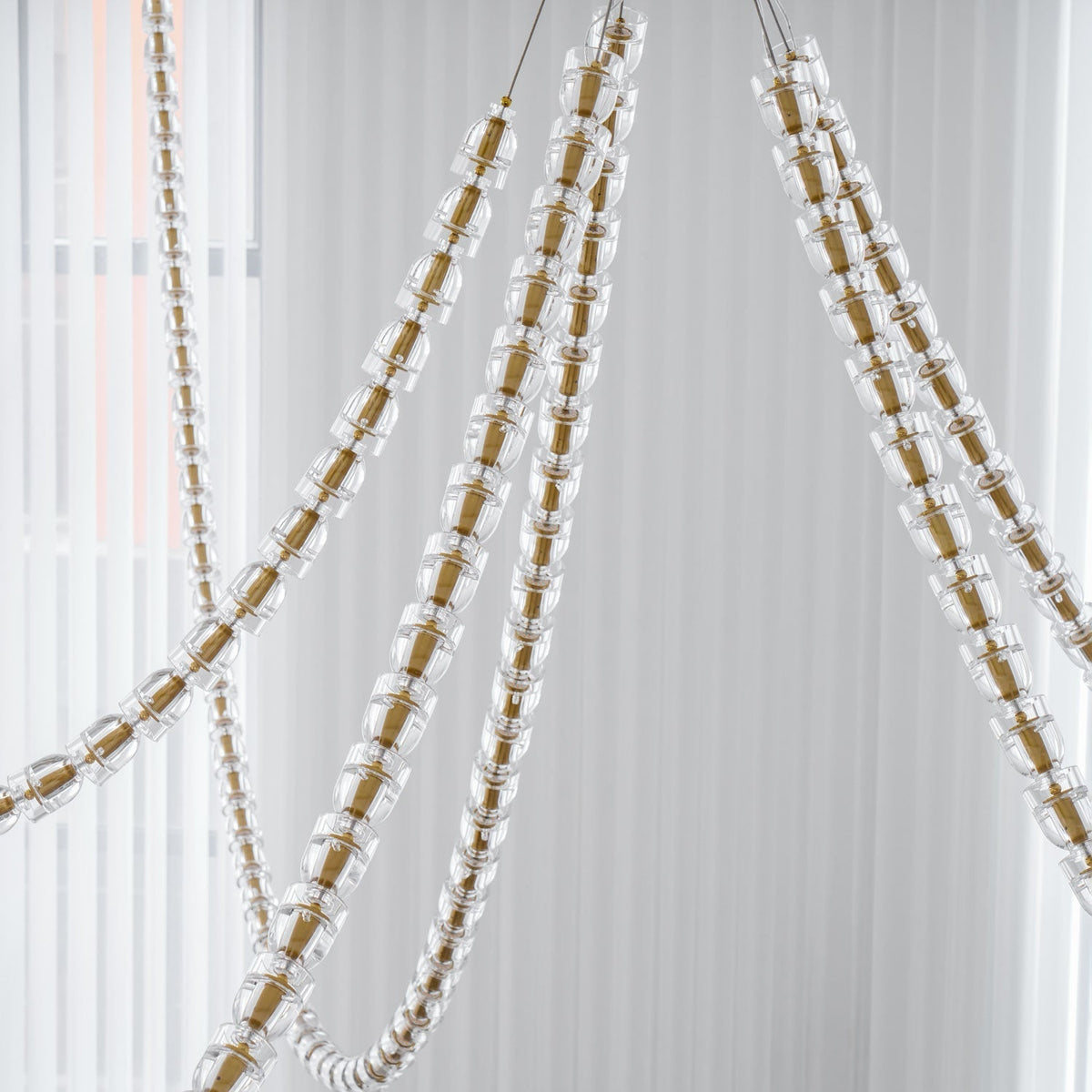 Elyisaine Chandelier Crystal Gold LED 3-Line