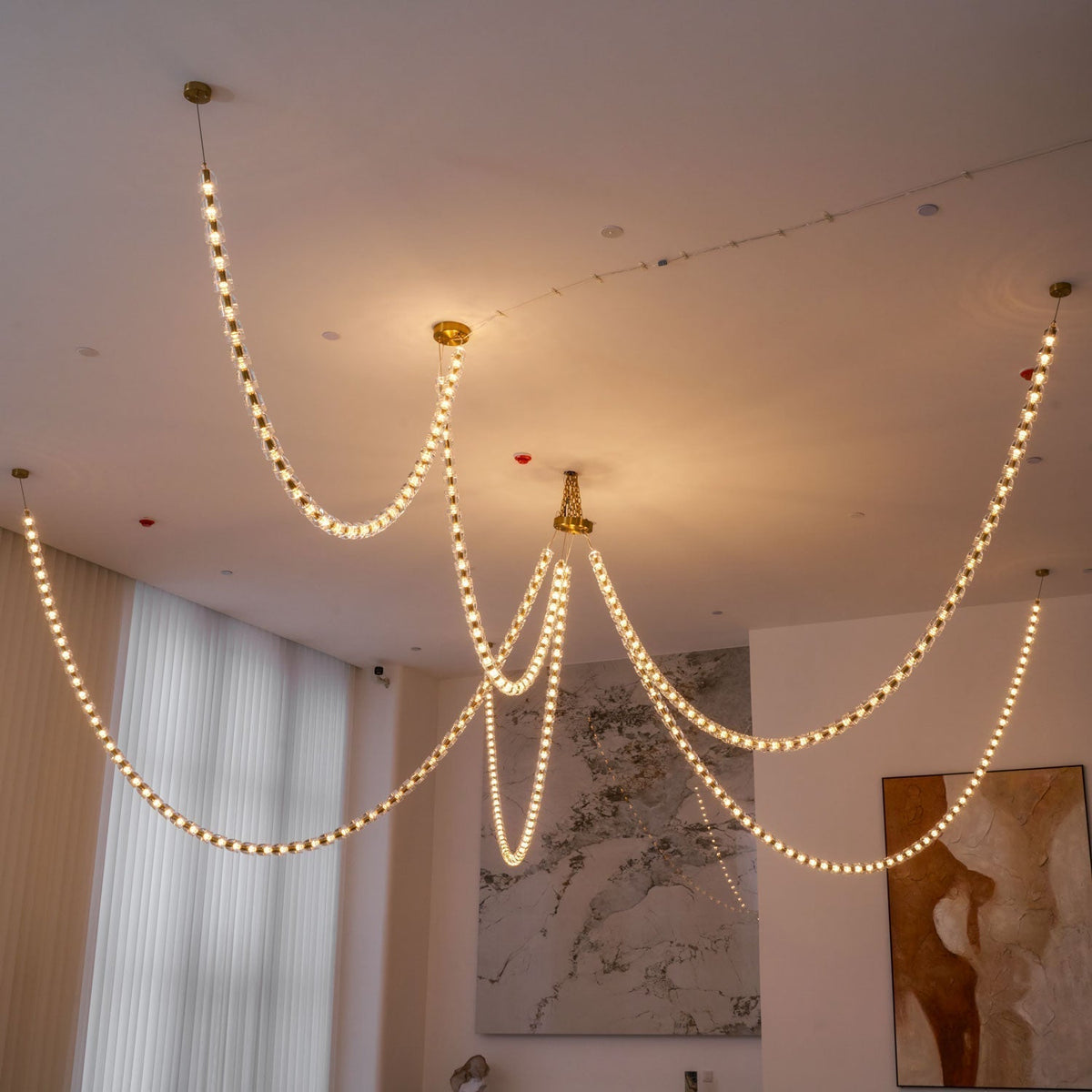 Elyisaine Chandelier Crystal Gold LED 3-Line