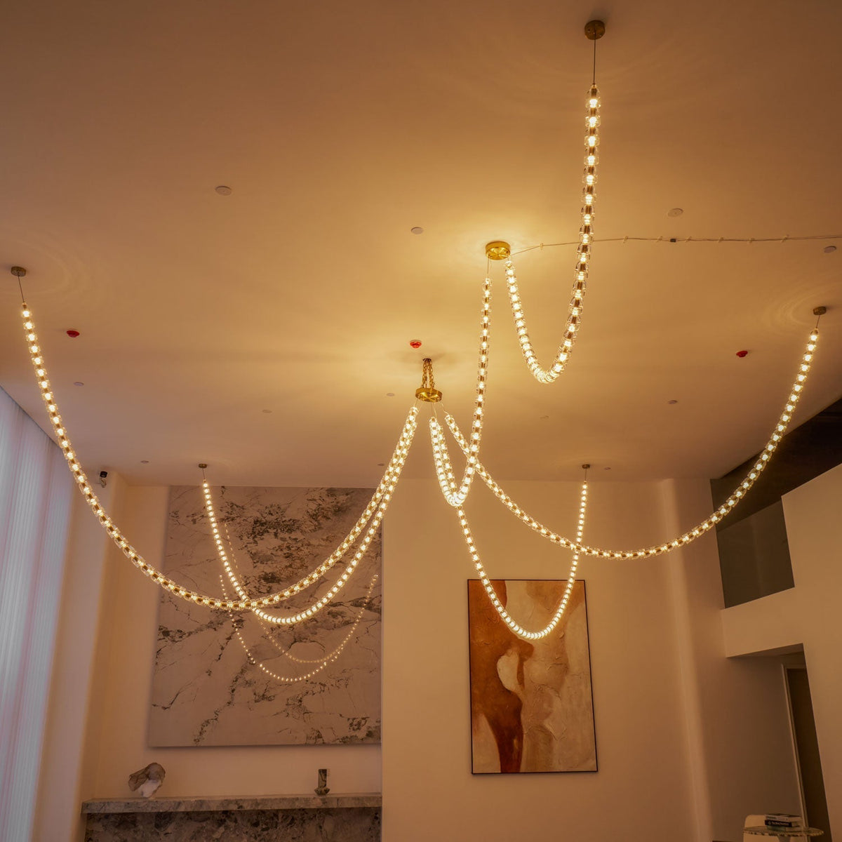 Elyisaine Chandelier Crystal Gold LED 3-Line