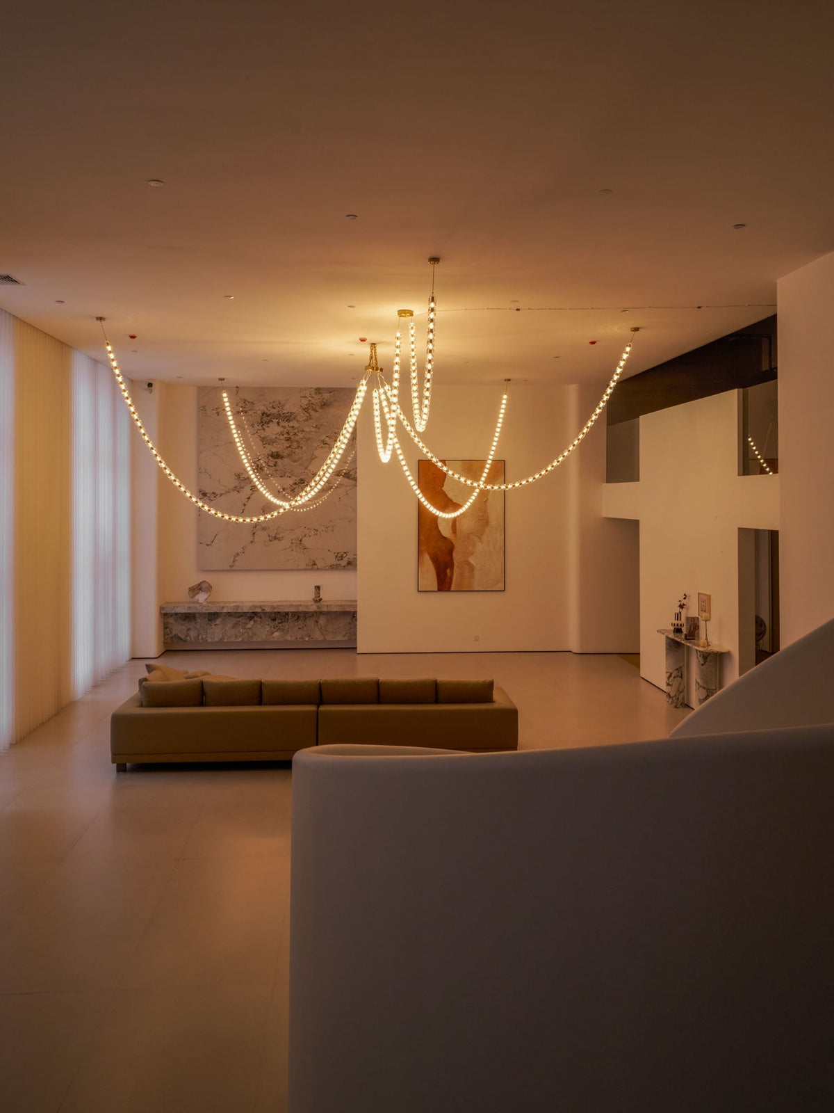 Elyisaine Chandelier Crystal Gold LED 3-Line