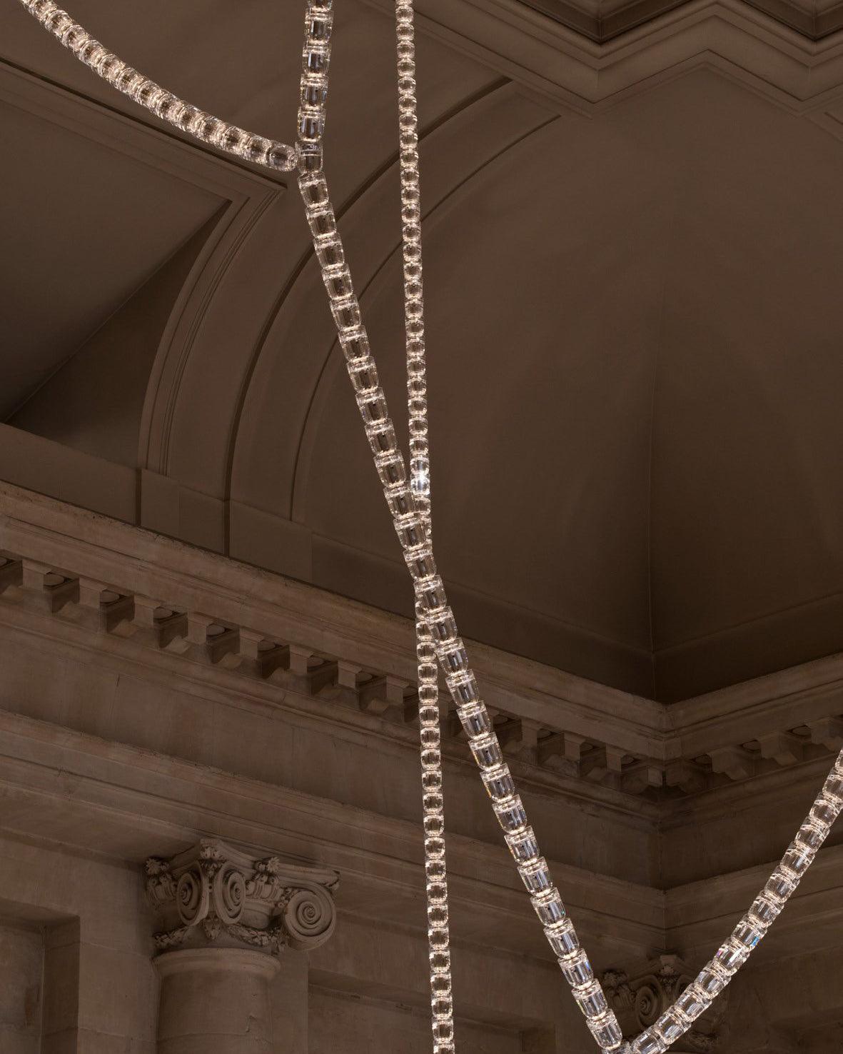 Elyisaine Chandelier Crystal Gold LED 3-Line