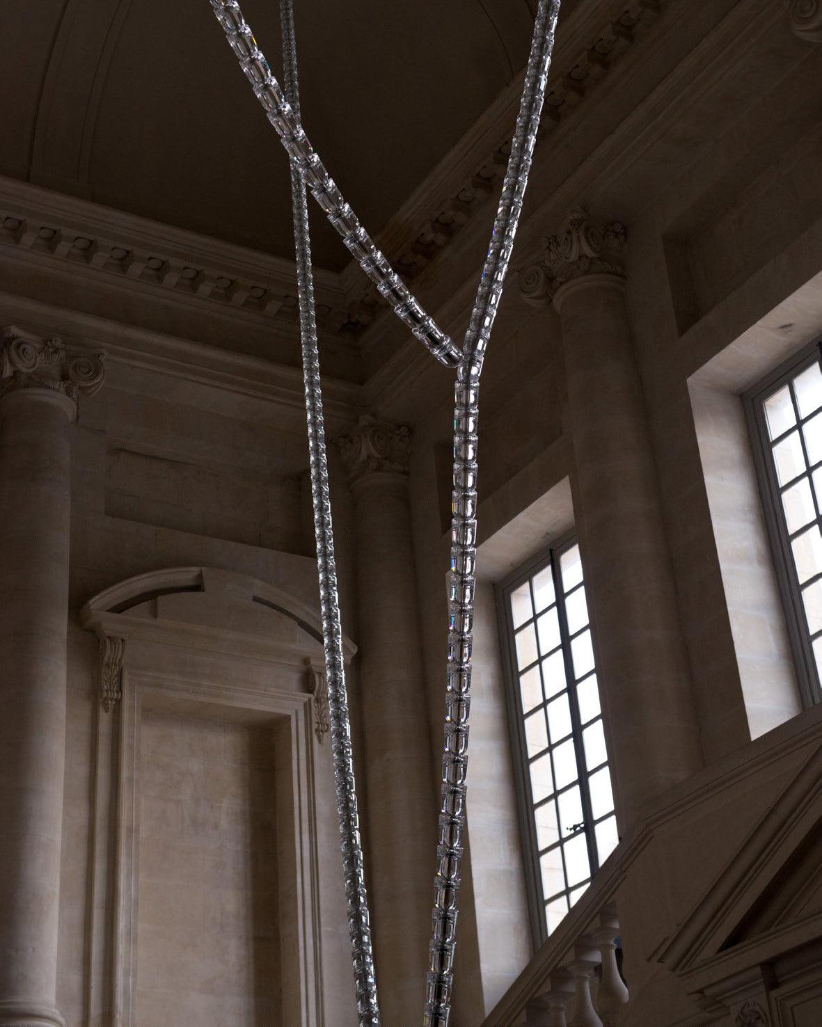Elyisaine Chandelier Crystal Gold LED 3-Line