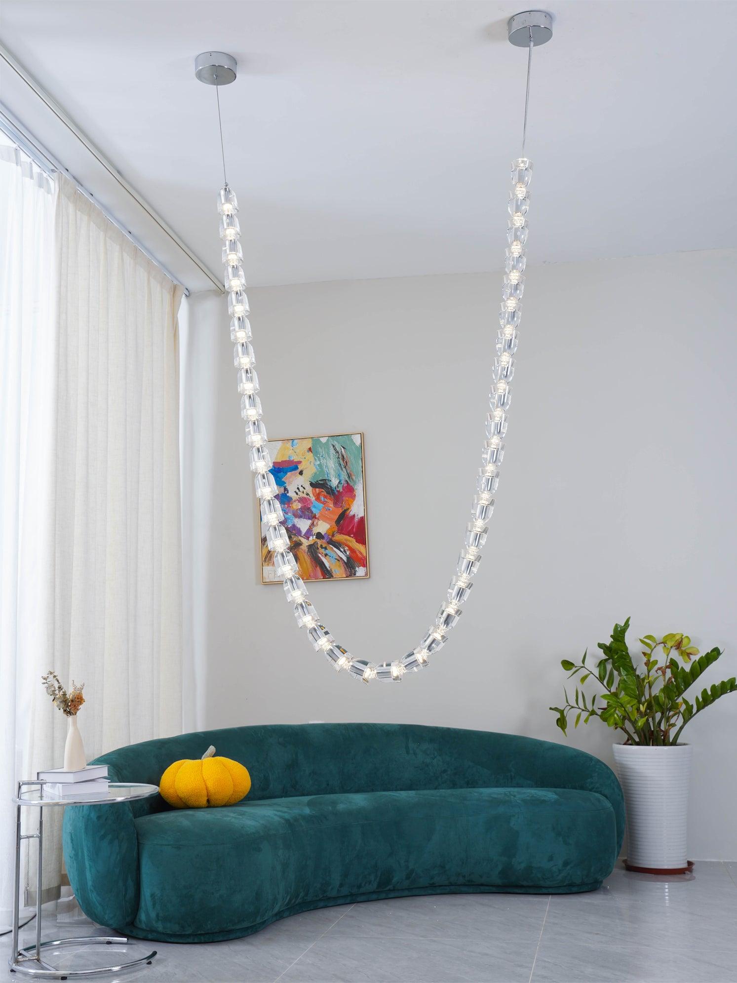 Elyisaine Chandelier Crystal Gold LED 3-Line