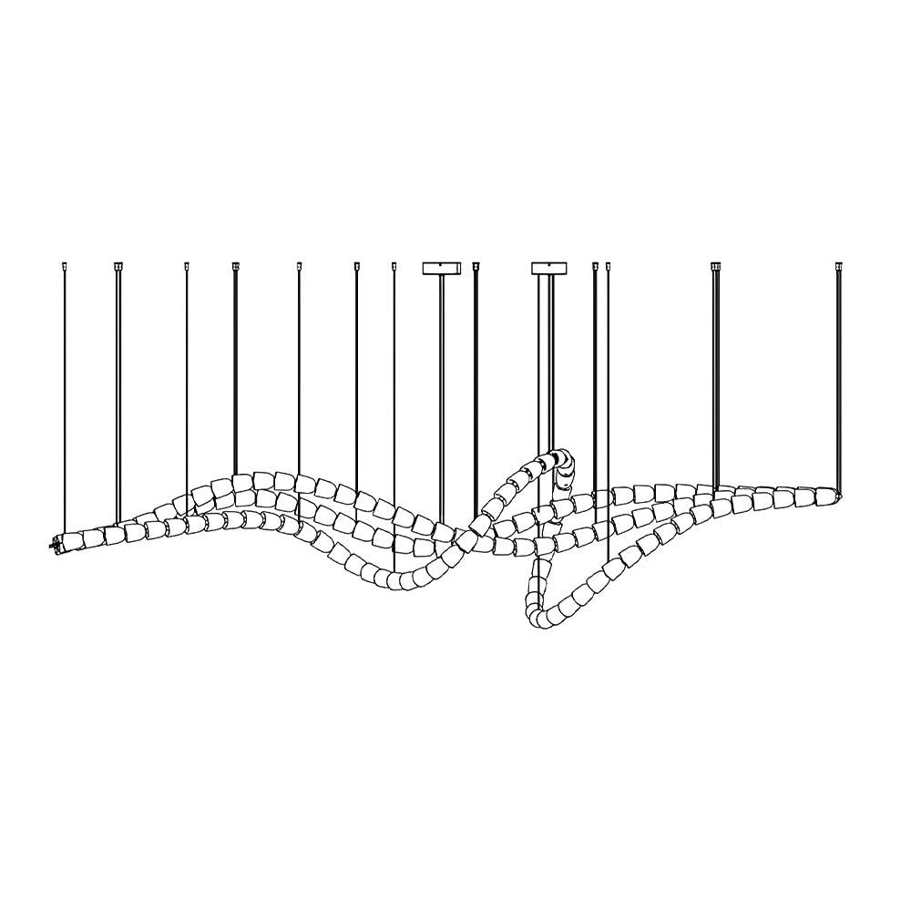 Elyisaine Chandelier Crystal Gold LED 3-Line