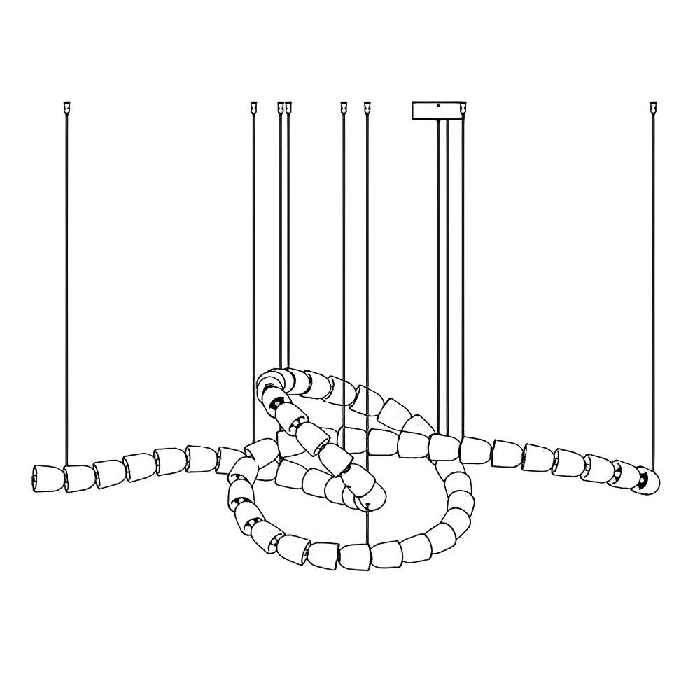 Elyisaine Chandelier Crystal Gold LED 3-Line