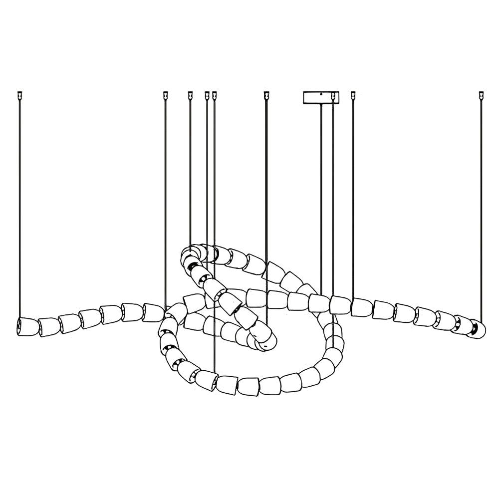 Elyisaine Chandelier Crystal Gold LED 3-Line