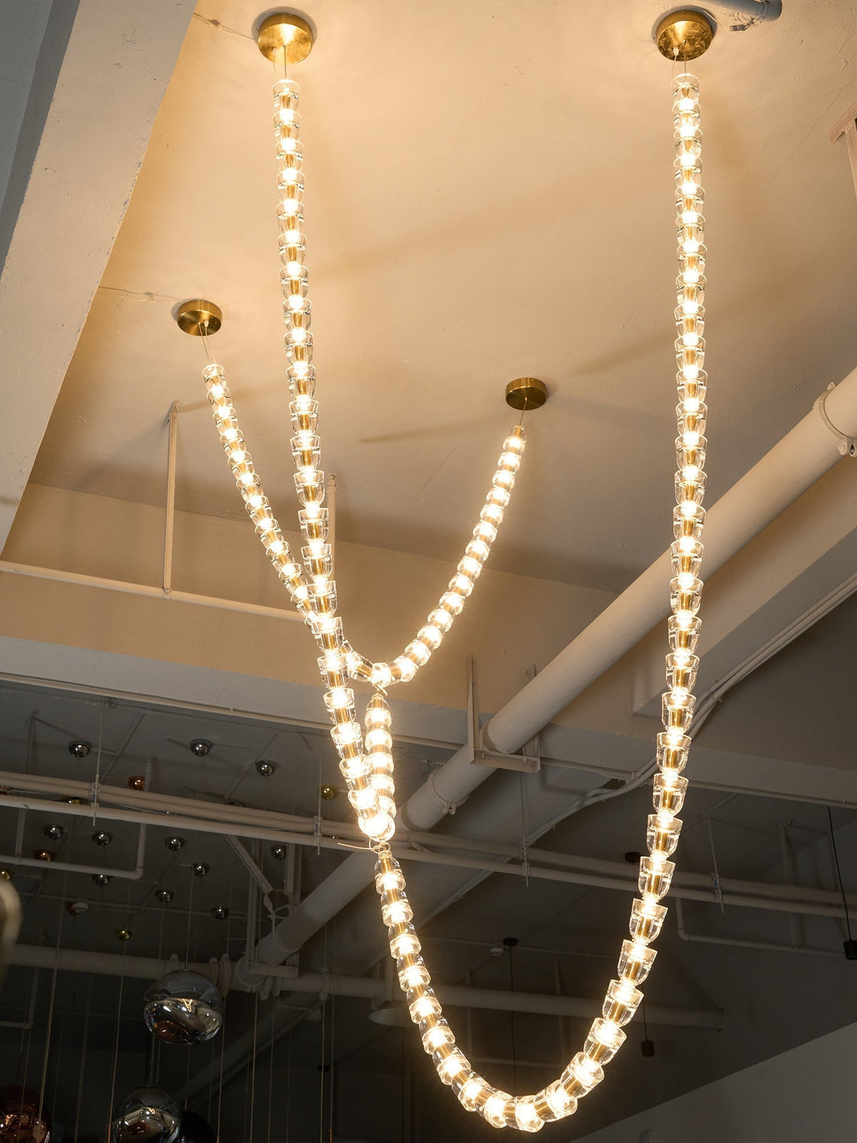 Elyisaine Chandelier Crystal Gold LED 3-Line