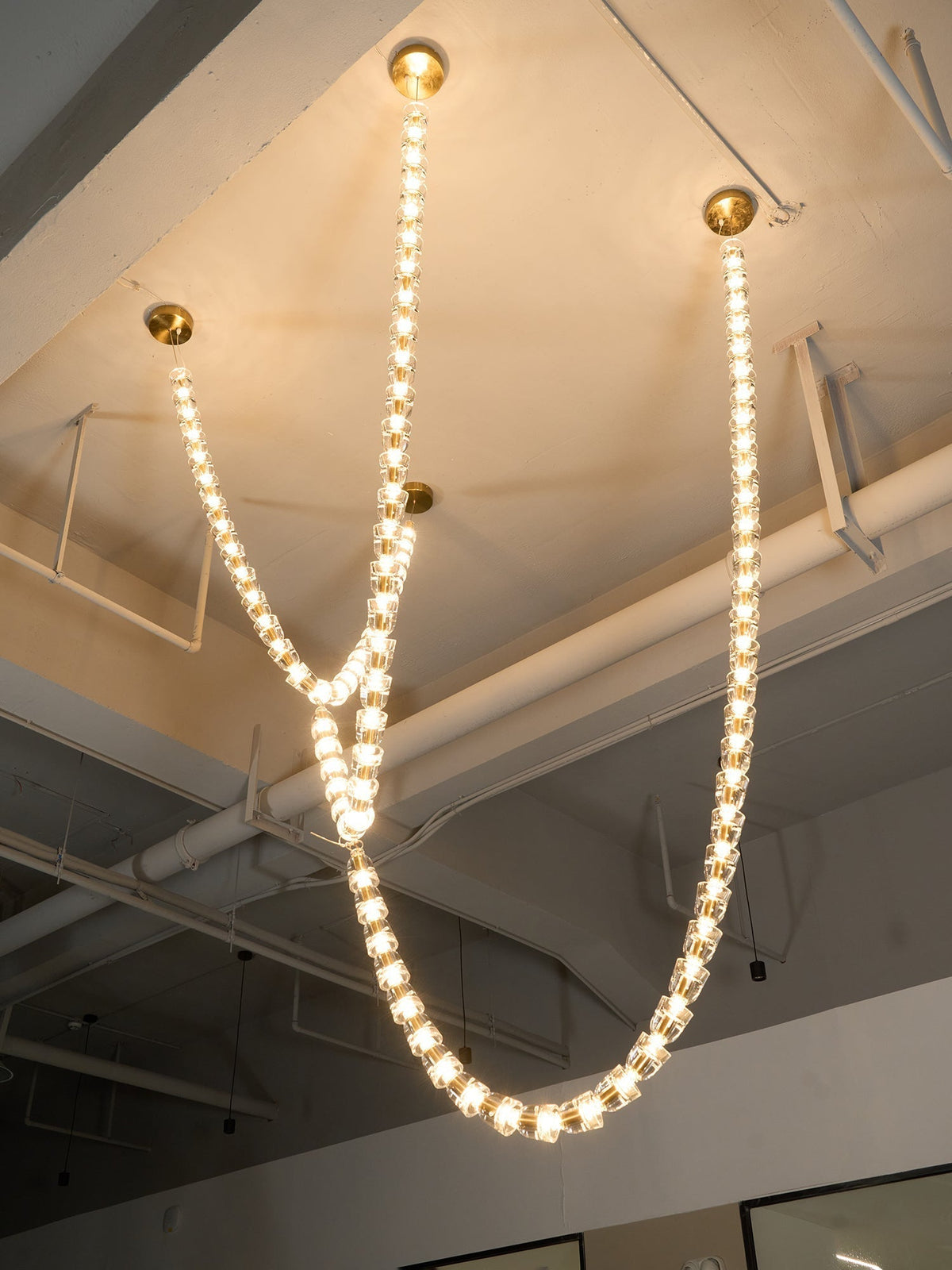 Elyisaine Chandelier Crystal Gold LED 3-Line