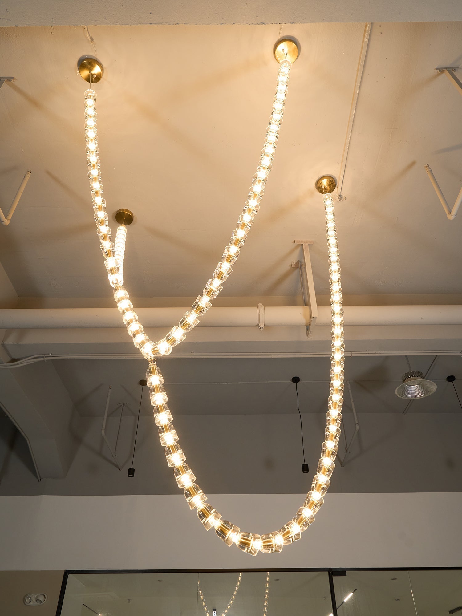Elyisaine Chandelier Crystal Gold LED 3-Line