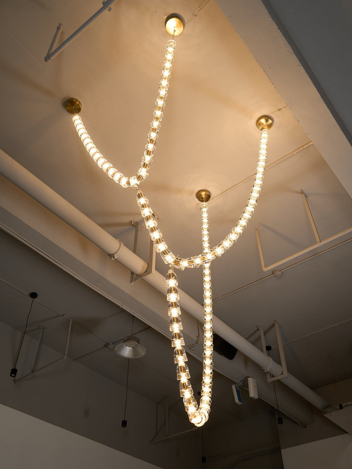 Elyisaine Chandelier Crystal Gold LED 3-Line