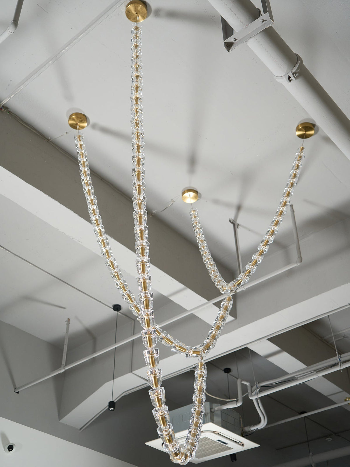 Elyisaine Chandelier Crystal Gold LED 3-Line