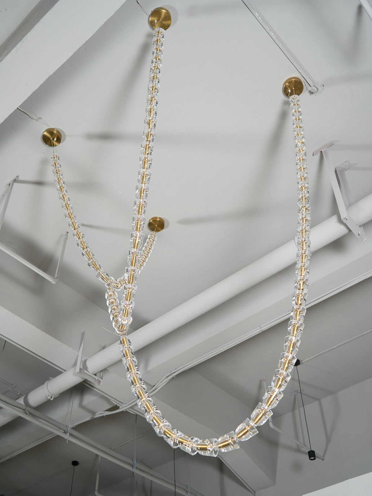 Elyisaine Chandelier Crystal Gold LED 3-Line