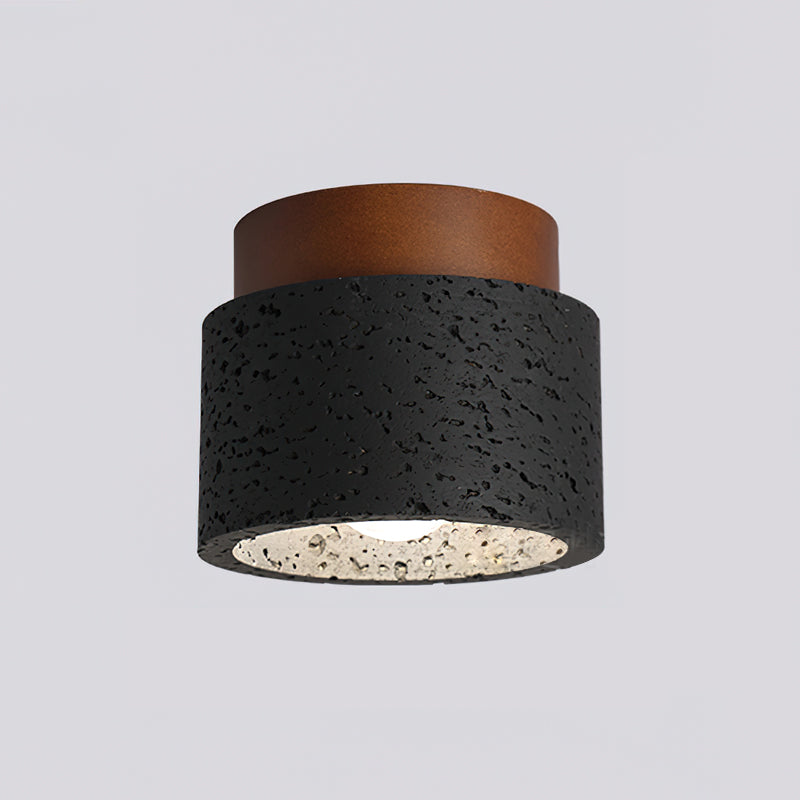 Ritta Sqaure&Round Ceiling Light Black& Yellow Travertine - Neutral Decor