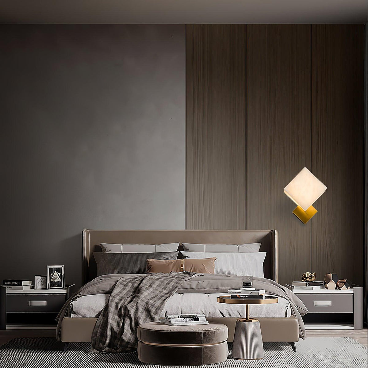 Block Alabaster Wall Sconce