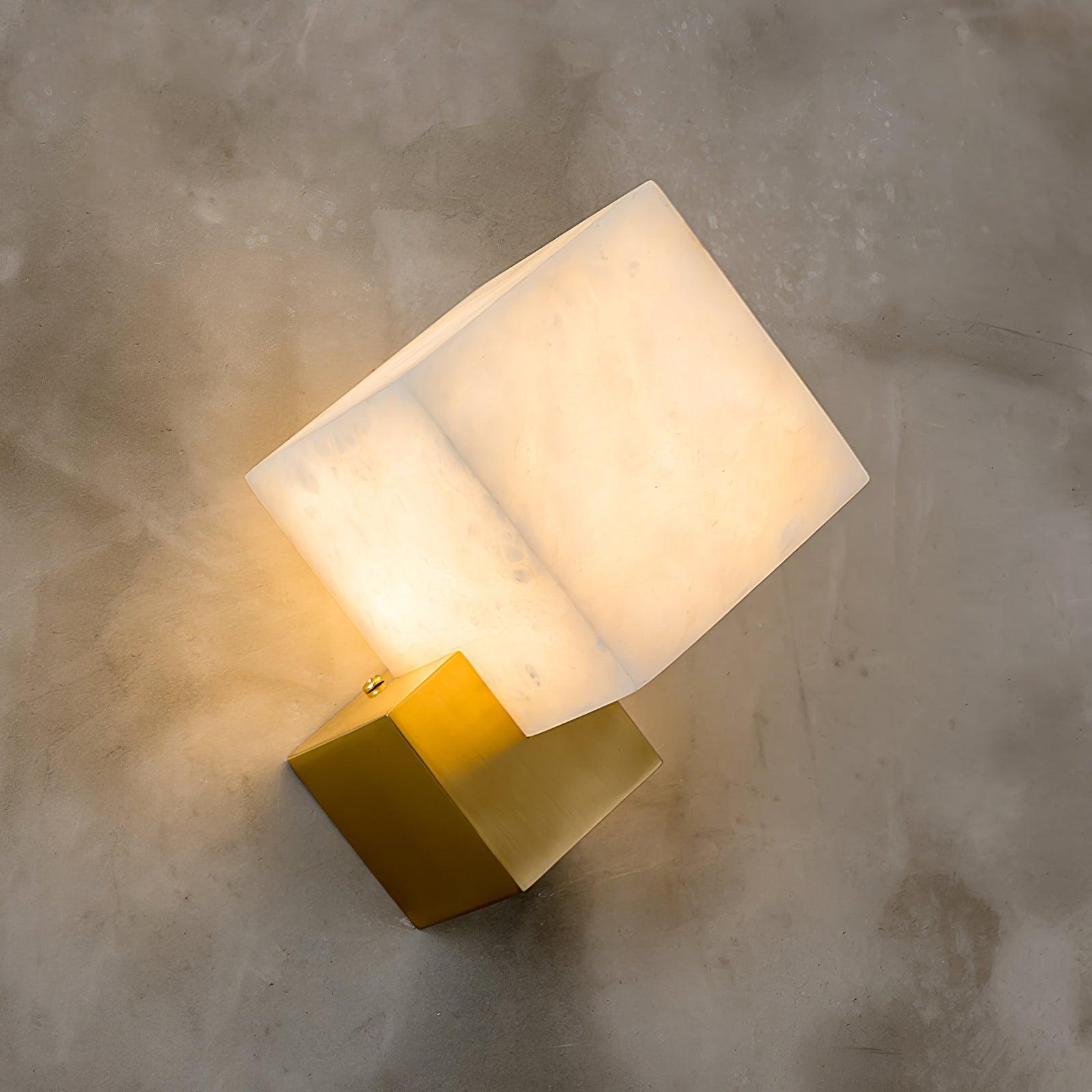 Block Alabaster Wall Sconce