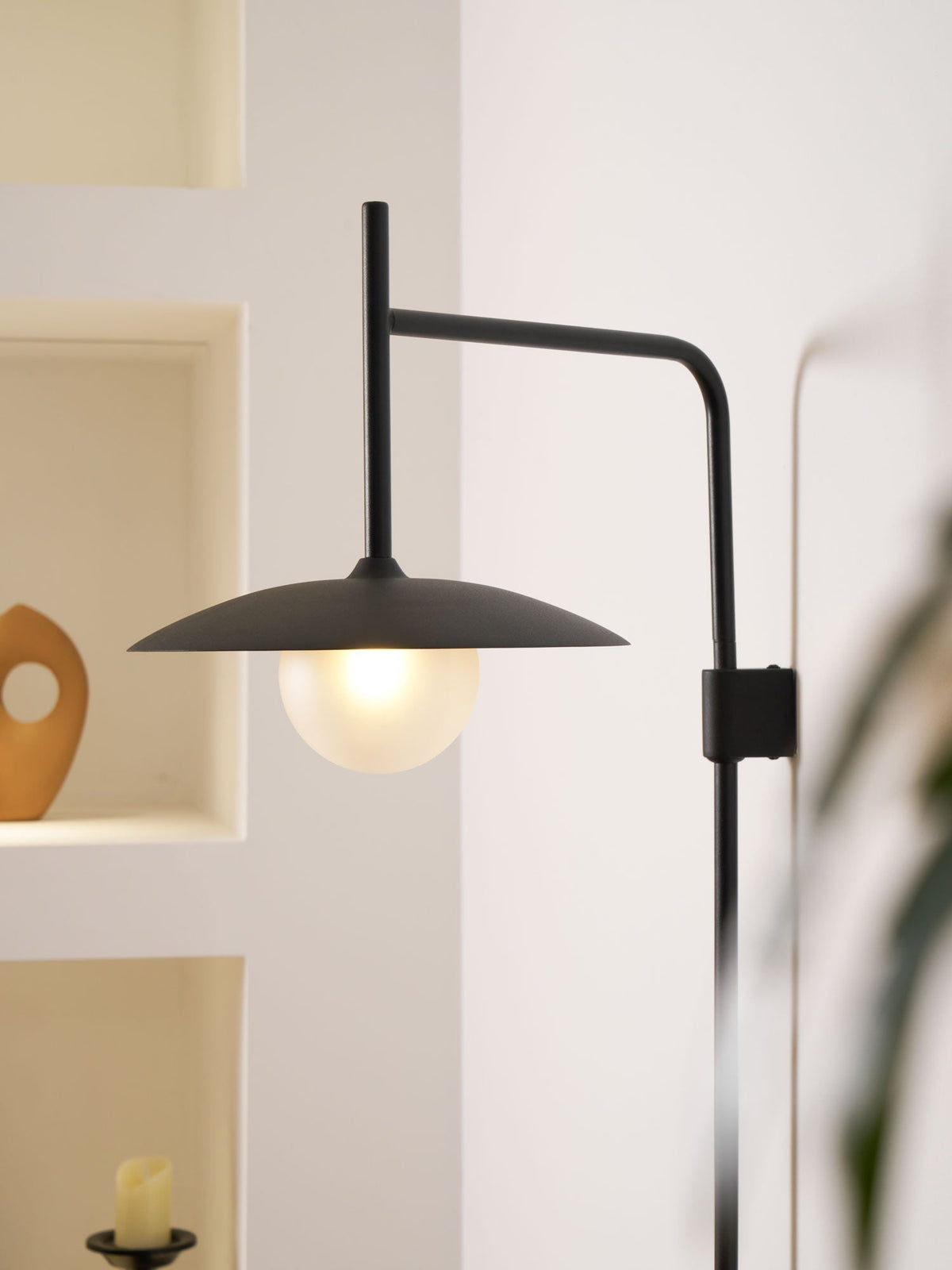 Paxon Swing Arm Plug-in Glass Wall Lamp