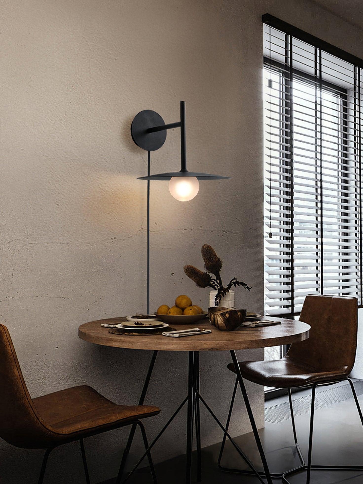 Orsilus Vintage Industrial Plug-In Wall Lamp