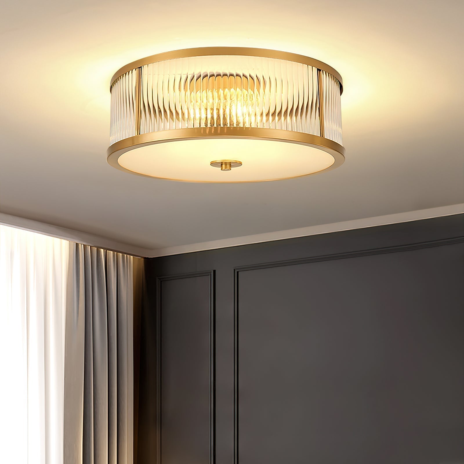Veleriella Brass Glass CeIling Lamp
