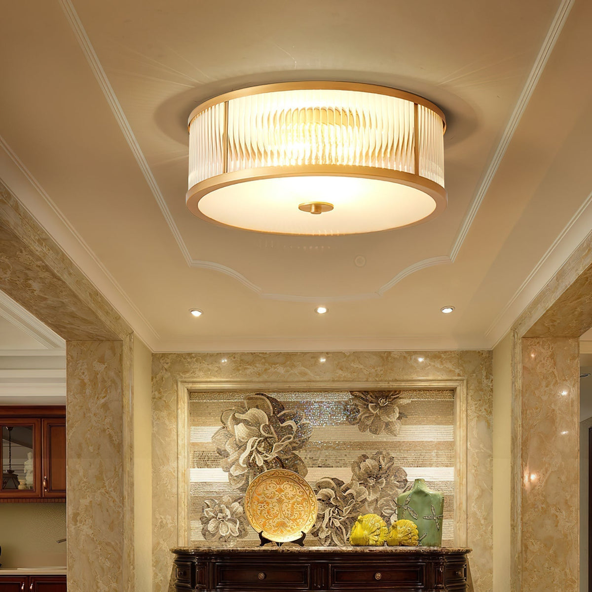 Veleriella Brass Glass CeIling Lamp