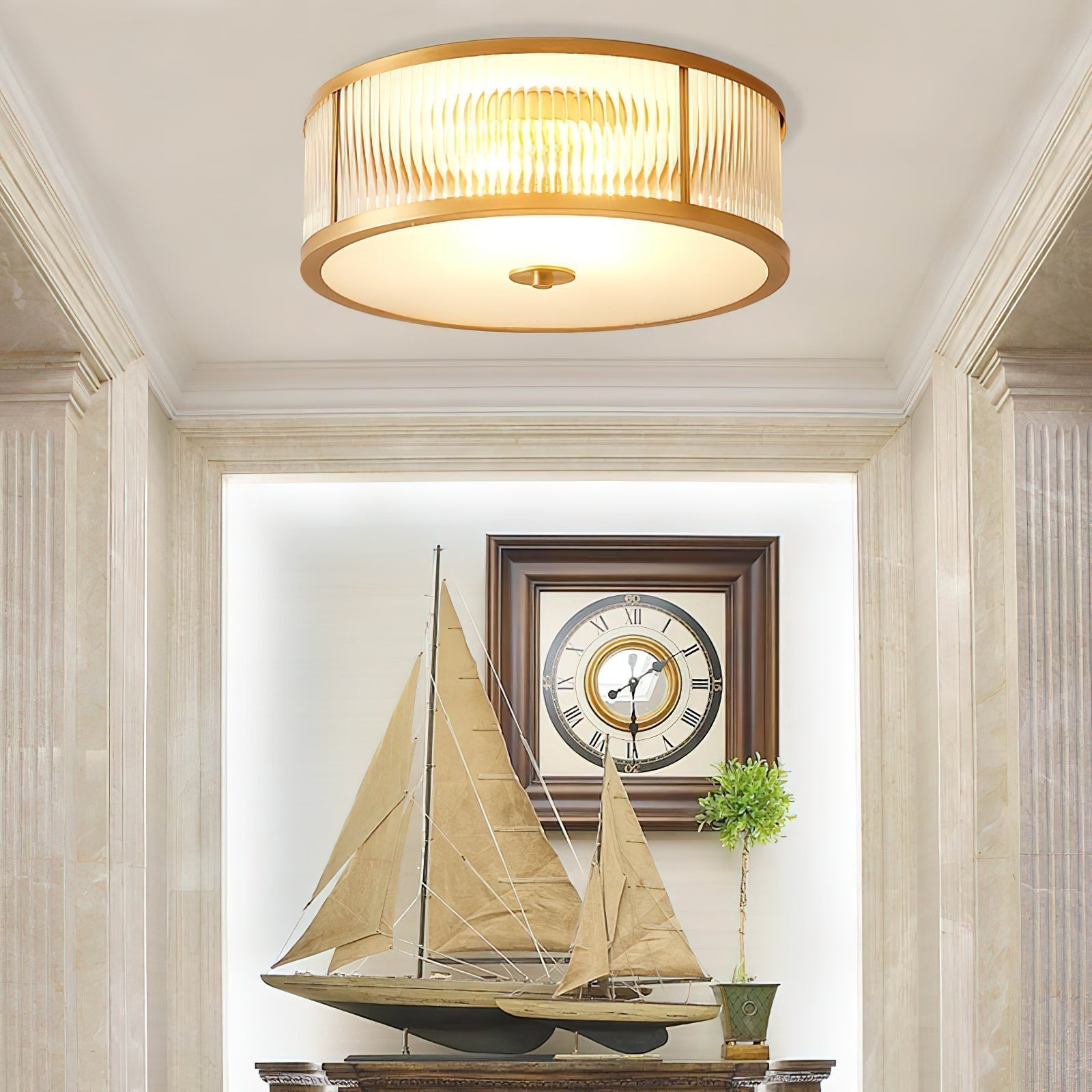 Veleriella Brass Glass CeIling Lamp