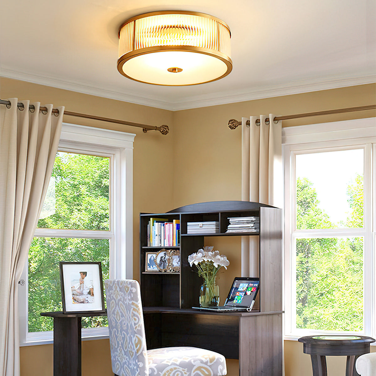 Veleriella Brass Glass CeIling Lamp