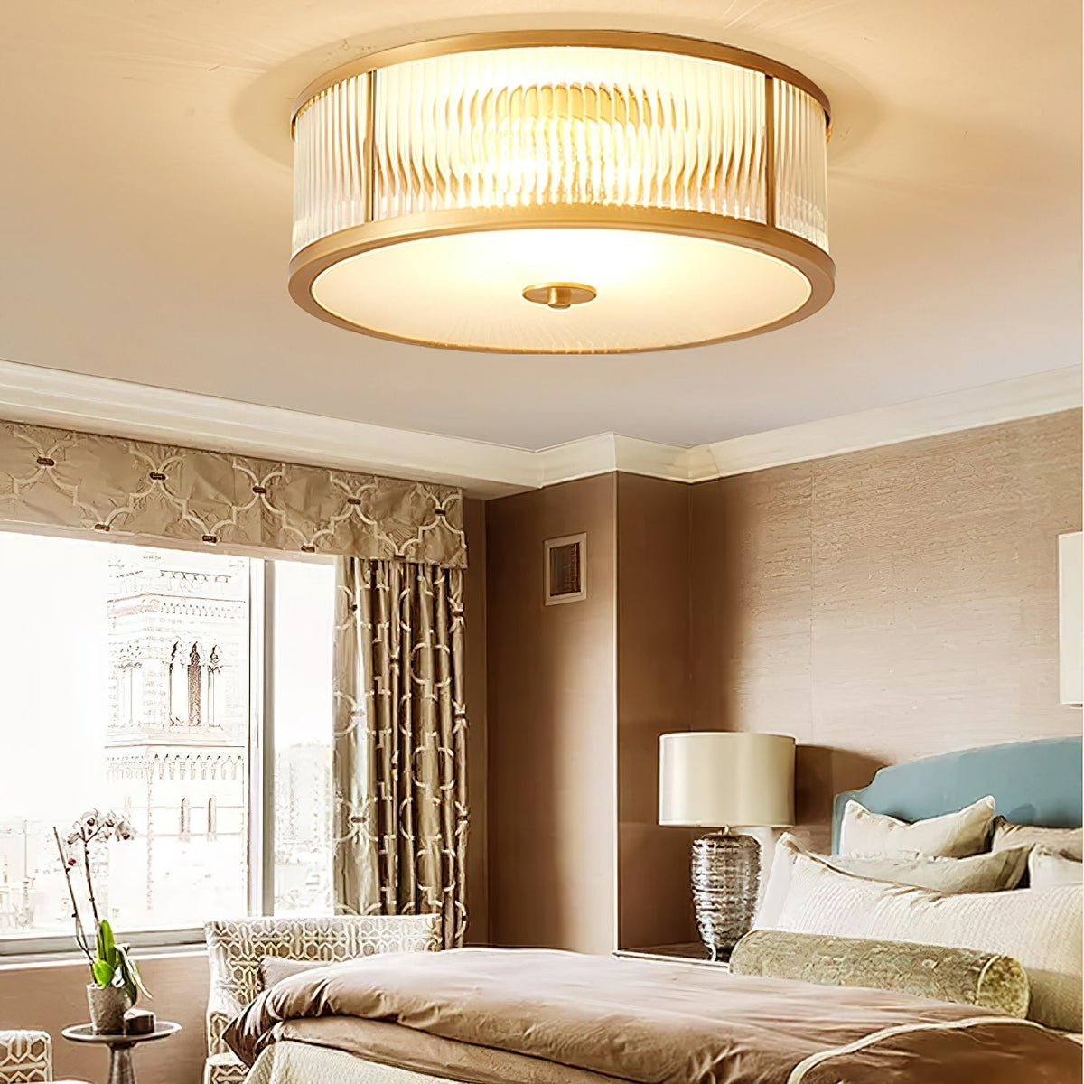 Veleriella Brass Glass CeIling Lamp