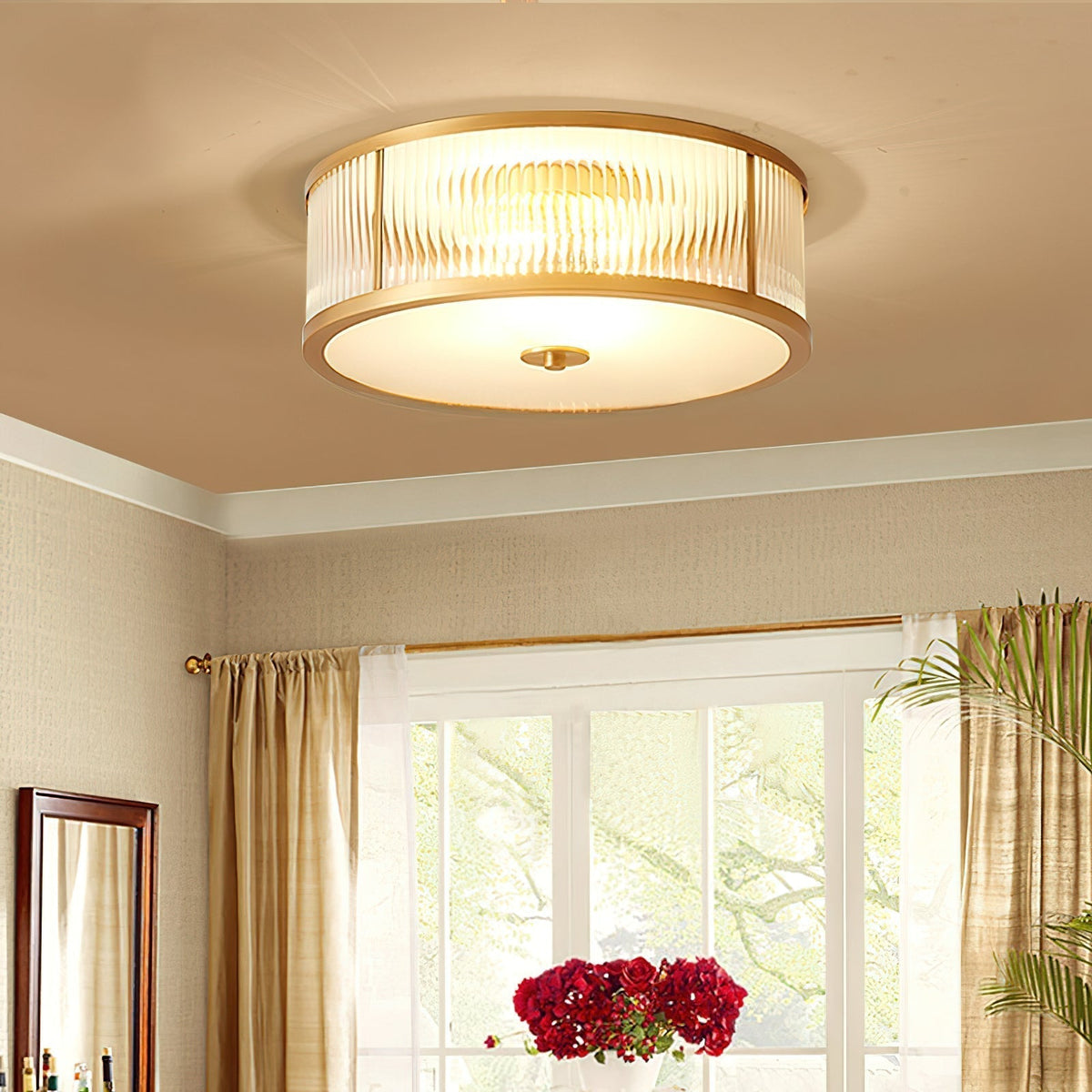 Veleriella Brass Glass CeIling Lamp