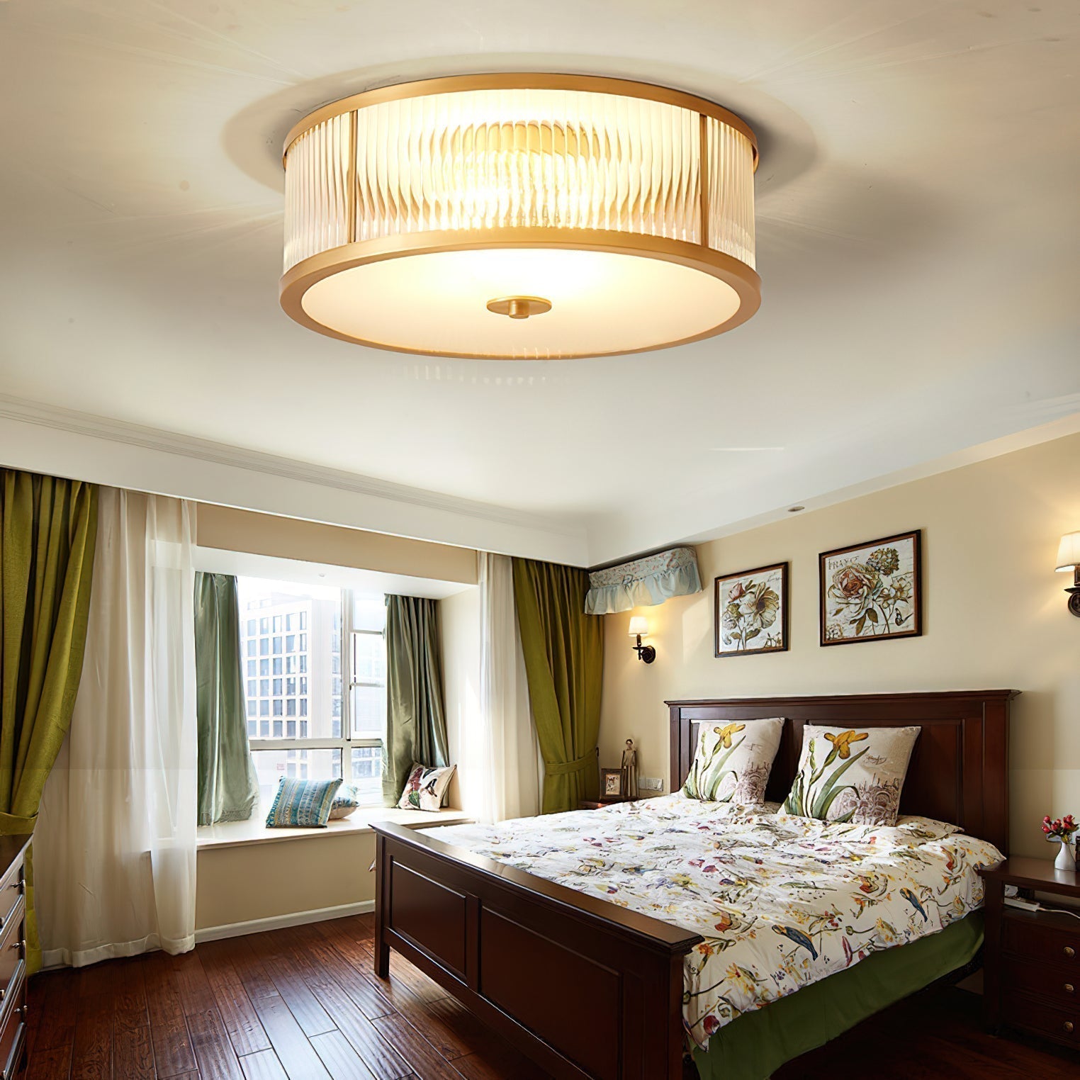 Veleriella Brass Glass CeIling Lamp