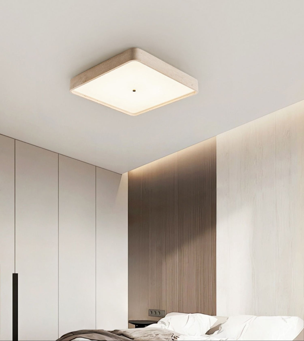 Ormian  Travertine Square Ceiling Light