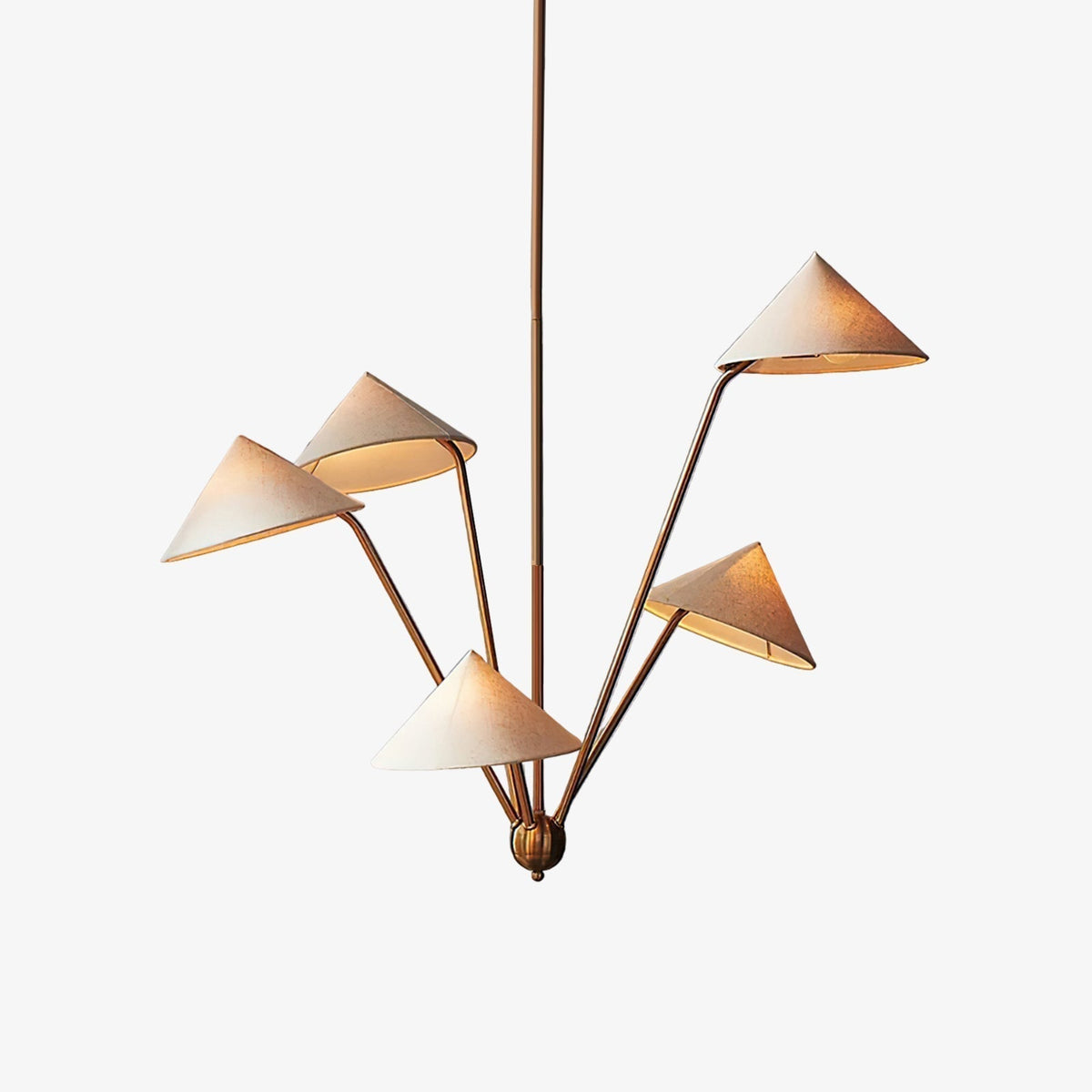 Oriisora Chandelier Brass Curved Beige