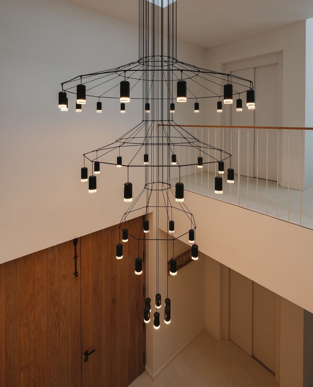 Elaalora Pendant Lamp Geometric Wire Black LED