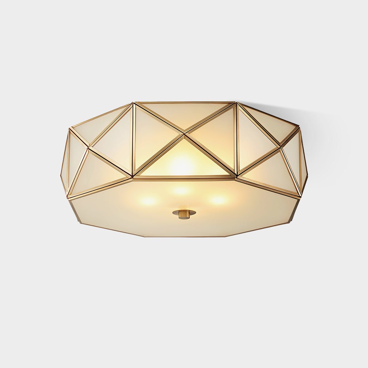 Celivise Geometric Shaped Brass Glass Flush Ceiling Light