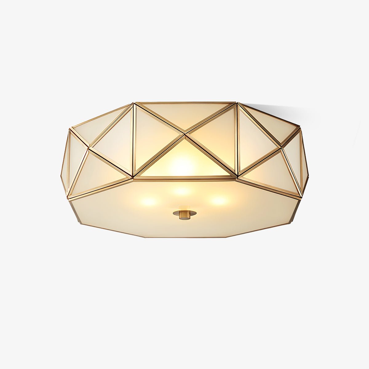 Celivise Geometric Shaped Brass Glass Flush Ceiling Light