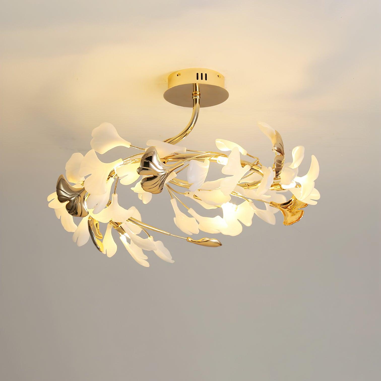 Artheel Premium Nordic Art Gingko Rotating Ceramics Ceiling Lamp