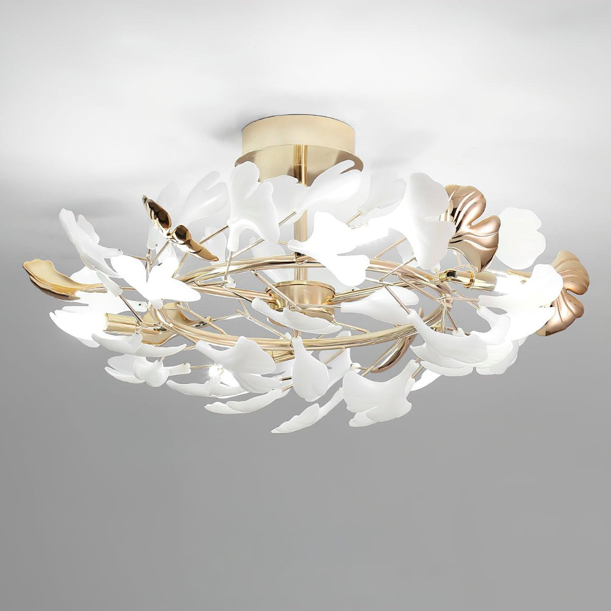 Artheel Premium Nordic Art Gingko Rotating Ceramics Ceiling Lamp