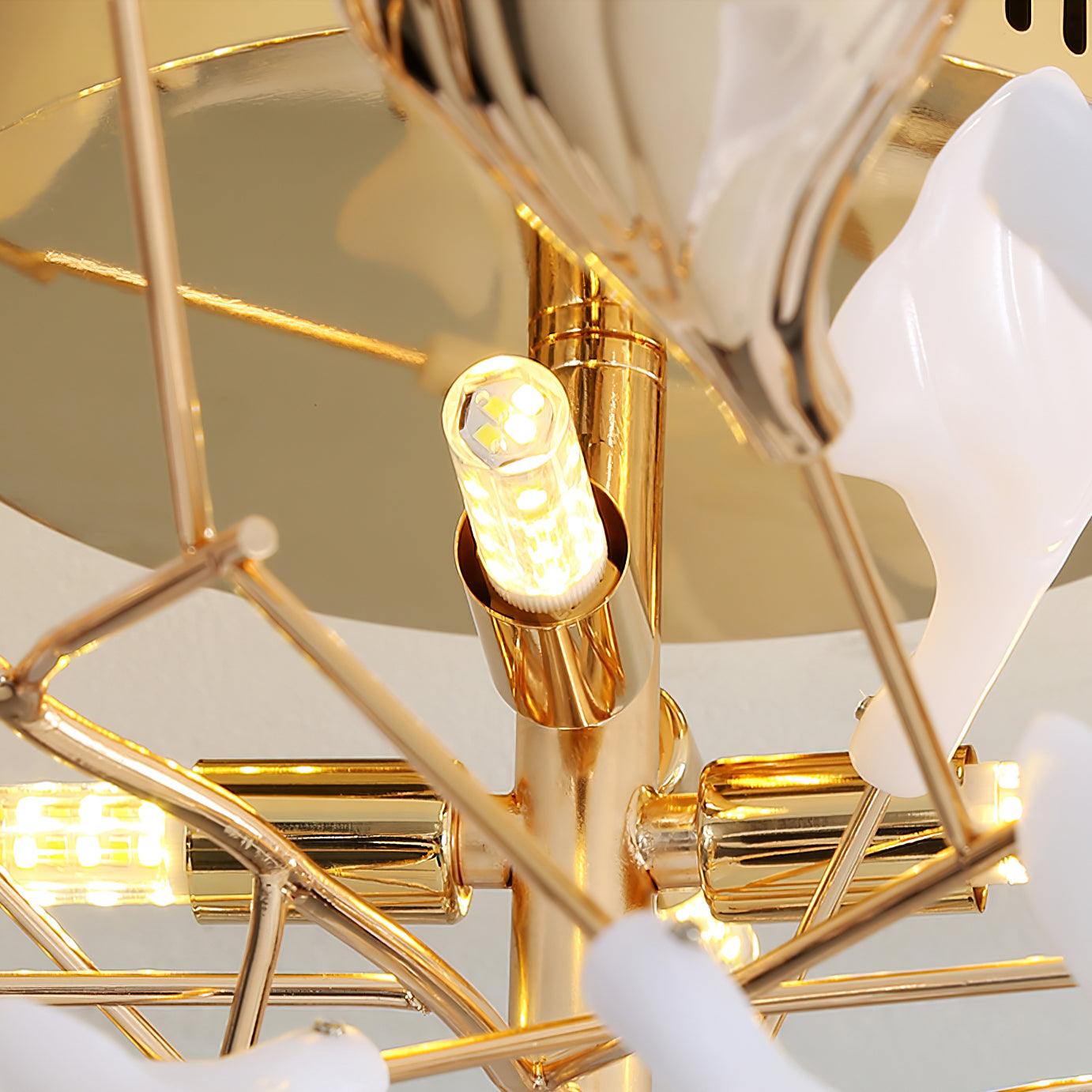 Artheel Premium Nordic Art Gingko Rotating Ceramics Ceiling Lamp
