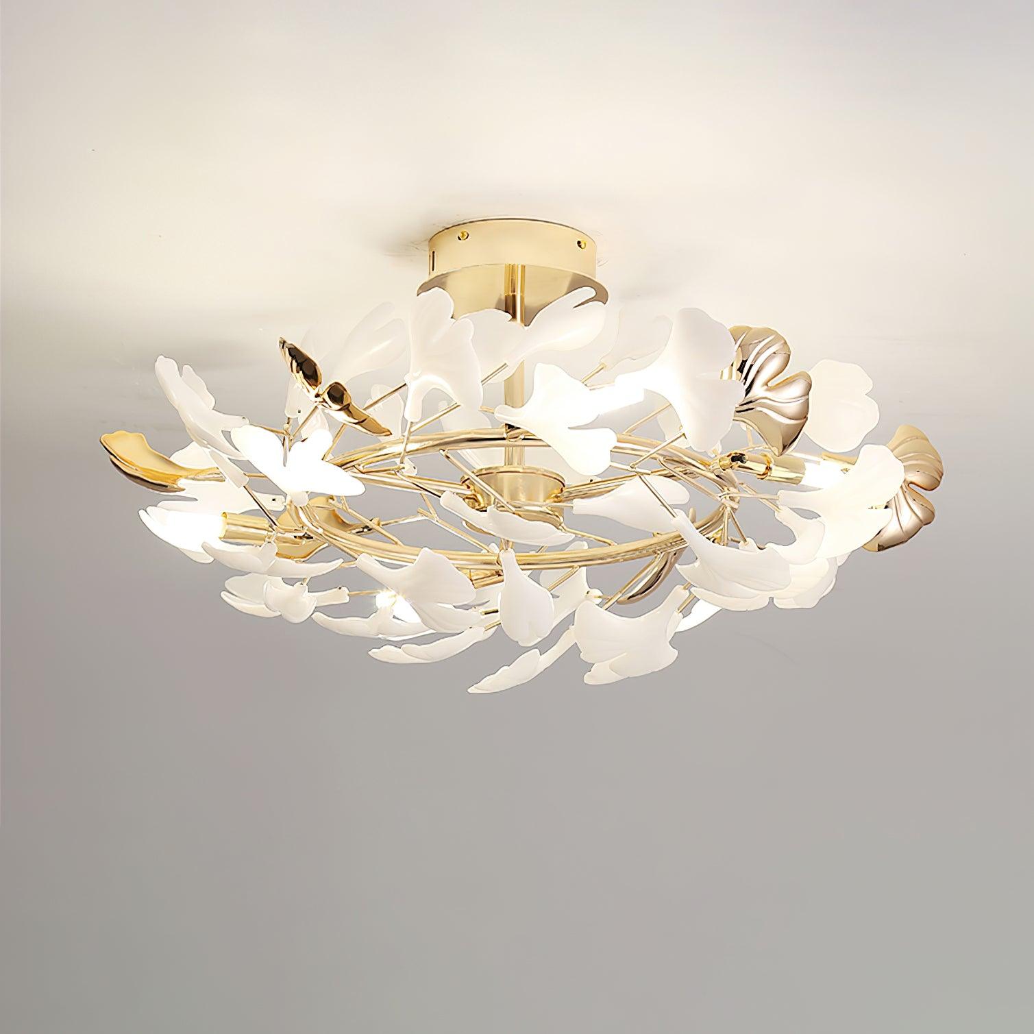 Artheel Premium Nordic Art Gingko Rotating Ceramics Ceiling Lamp