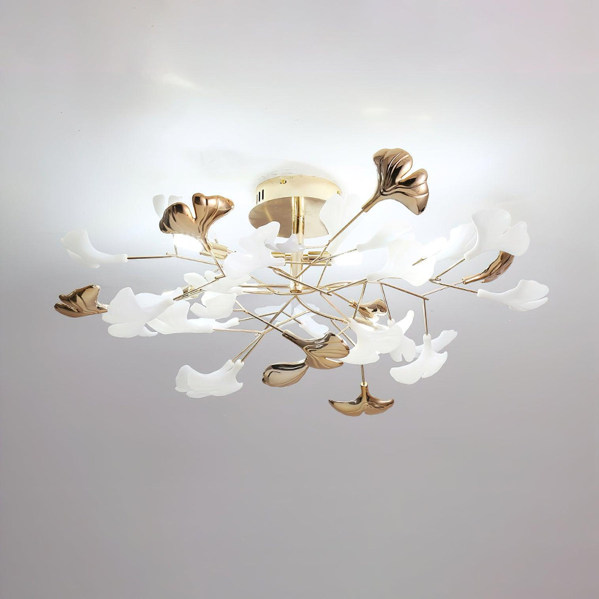 Artheel Premium Nordic Art Gingko Rotating Ceramics Ceiling Lamp