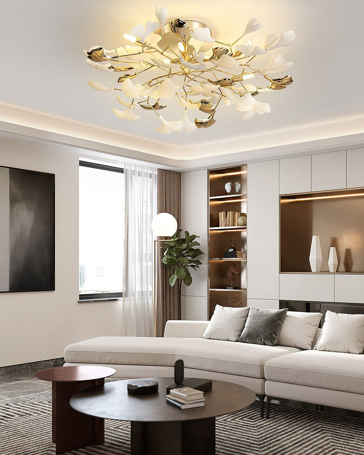 Artheel Premium Nordic Art Gingko Rotating Ceramics Ceiling Lamp